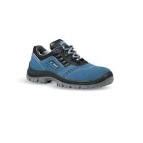 Upower Boss L Calzado de Seguridad Bajos - Talla 46 - Empeine en Gamuza Perforado, Puntal y Lamina de Acero, Suela Antideslizante PU/PU, Proteccion S1P FO SR - Color Azul