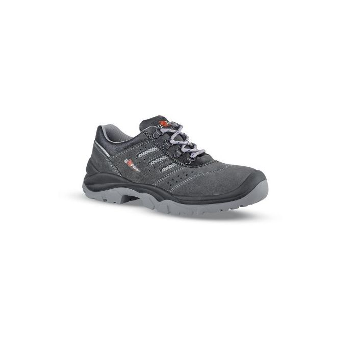 Upower Bell S Calzado de Seguridad Bajos - Talla 47 - Empeine Gamuza Ultra Transpirable, Puntal Acero, Antiperforacion, Suela Antideslizante PU/PU, Proteccion S1PS FO SR - Color Gris