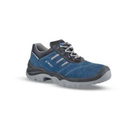 Upower Better S Calzado de Seguridad Bajos - Talla 47 - Empeine Gamuza Ultra Transpirable, Puntal Acero, Antiperforacion, Suela Antideslizante PU/PU, Proteccion S1PS FO SR - Color Azul