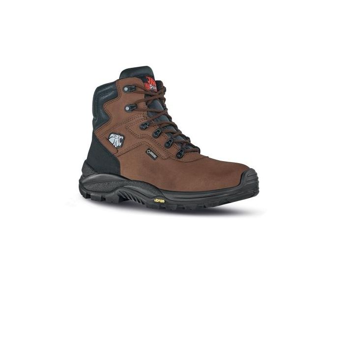 Upower Climb GTX S Calzado de Seguridad Botines - Talla 38 - Empeine Hidrofugo, Impermeable y Transpirable, Puntal Composite, Antiperforacion, Suela Antideslizante PU/VIBRAM, Proteccion S7S CI HI HRO FO SR - Color Marron