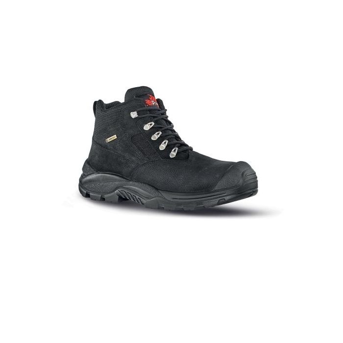 Upower Dude GTX S Botines de Seguridad - Talla 37 - Empeine Nubuck Natural, Impermeable y Transpirable, Puntal Composite, Antiperforacion, Suela Antideslizante, Proteccion S7S CI FO SR - Color Negro