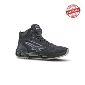 Upower Lift Carpet S ESD Calzado de Seguridad Altos - Talla 45 - Cuero Nubuck, Puntera de Aluminio, Hidrofugos, Antiarrugas, Suela Antideslizante, Proteccion S3S CI FO SR - Color Gris Oscuro
