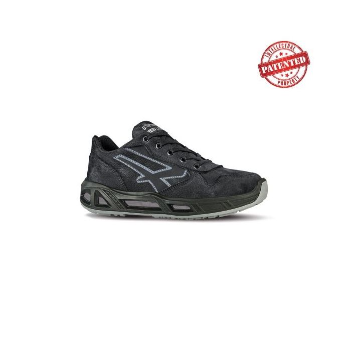 Upower Carbon Carpet S ESD Calzado de Seguridad Bajos - Talla 46 - Cuero Nubuck, Puntera de Aluminio, Hidrofugos, Antiarrugas, Antideslizantes, Proteccion S3S CI FO SR - Color Gris Oscuro