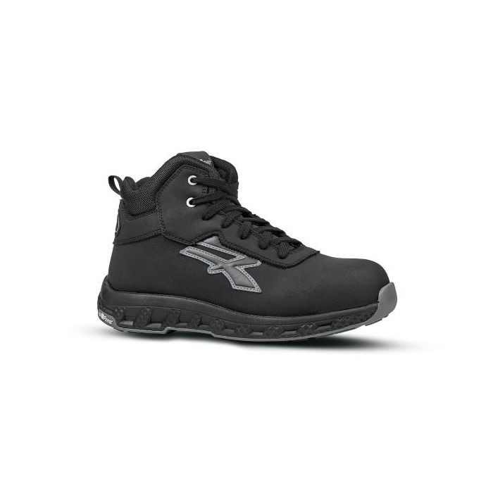 Upower Phoenix ESD Calzado de Seguridad Alto - Talla 37 - Hidrofugo, Resistente al Desgaste, Puntera Fibertoe, Plantilla Antiperforacion Ultraligera, Suela EVA, Proteccion S3S CI HI HRO FO SR - Color Negro
