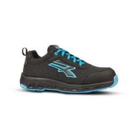 Upower Stinger ESD Calzado de Seguridad - Talla 43 - Durabilidad y Comodidad, Suela EVA con Agarre, Hidrofugo, Resistente a la Abrasion, Puntera Fibertoe, Plantilla Antiperforacion, Proteccion S3S CI HI HRO FO SR - Color Negro/Azul