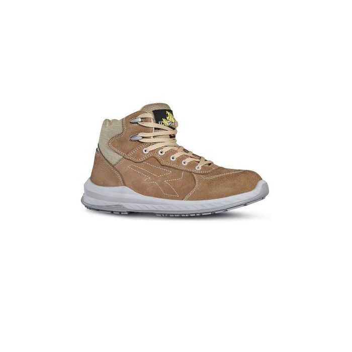 Upower Rebel S ESD Calzado de Seguridad Confortables - Talla 35 - Piel Nubuck Hidrofuga, Puntera Airtoe Composite, Suela Antideslizante, Proteccion Frio - Color Beige