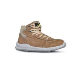 Upower Rebel S ESD Calzado de Seguridad Confortables - Talla 45 - Piel Nubuck Hidrofuga, Puntera Airtoe Composite, Antiperforacion, Suela Antideslizante, Proteccion Frio - Color Beige