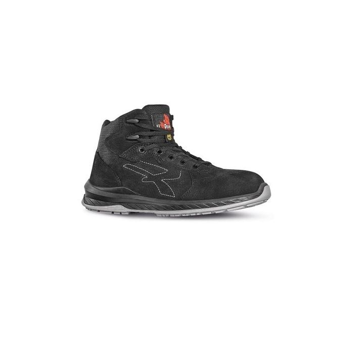 Upower Tweed S ESD Calzado de Seguridad - Talla 45 - Puntera Airtoe Composite, Suela Antideslizante, Resistente al Aceite, Antiabrasion, Antiestatica, Transpirables, Plantilla Anatomica - Color Gris Oscuro