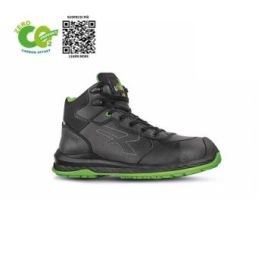 Upower Niagara UK S ESD Calzado de Seguridad de Invierno - Talla 38 - Microfibra Suave, Proteccion S3S CI FO SR, Ligero y Comodo - Color Negro/Verde