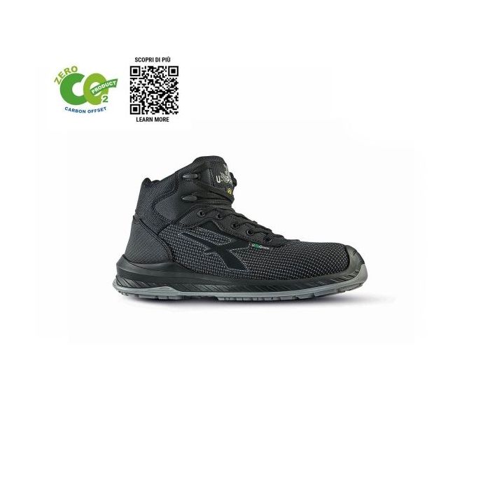 Upower Land UK S ESD Calzado de Trabajo Carbon Neutral - Talla 36 - Seguridad S3S CI FO SR, Puntera AirToe Composite, Antideslizante, Antiestatica, Resistente al Aceite - Color Negro