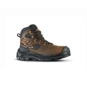 Upower Montana UK S ESD Calzado de Seguridad - Talla 40 - Piel Pull-Up Hidrofuga, Puntera Compuesta AirToe, Plantilla Antifatiga WOW2, Suela Antideslizante, Proteccion Aislamiento Frio CI - Color Marron