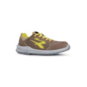 Upower Reflex S ESD Calzado de Seguridad Ligero - Talla 46 - Gamuza Perforada, Puntera Compuesta, Antiperforacion Textil, Suela Antideslizante, Plantilla Antifatiga, Proteccion S1PS FO SR - Color Beige/Amarillo
