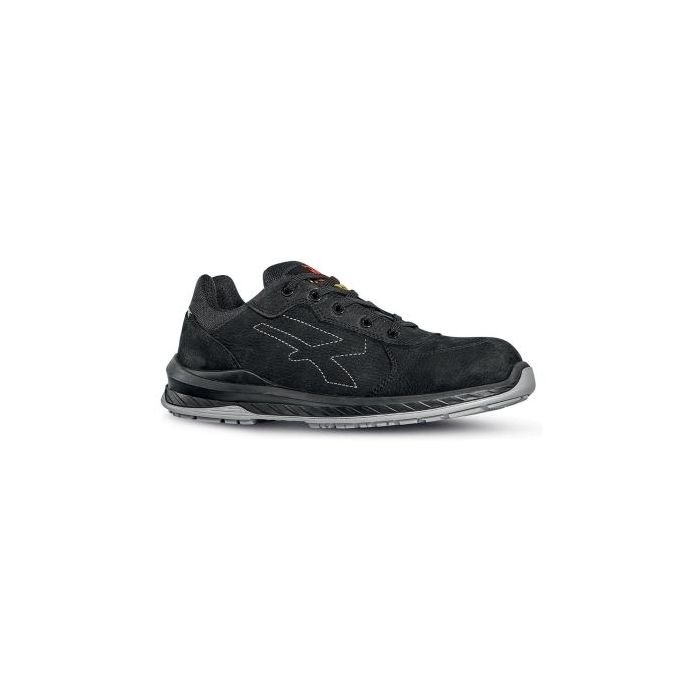 Upower Gessato S ESD Calzado de Seguridad - Talla 42 - Piel Nubuck Hidrofuga, Puntera Airtoe Composite, Antiperforacion, Antideslizantes, Antiestaticos, Proteccion Frio, Plantilla Antifatiga - Color Negro