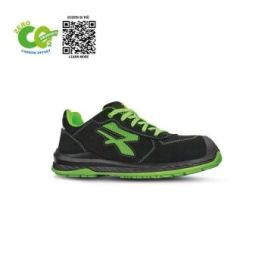 Upower Canyon UK S ESD Calzado de Seguridad Ecologicos - Talla 47 - Proteccion S1PS FO SR, Comodidad Maxima - Color Negro/Verde