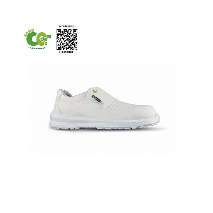 Upower Cliff O ESD Calzado de Seguridad Carbon Neutral - Talla 44 - Parte Superior Resistente al Agua, Puntera Ultraligera, Plantilla Antibacteriana, Proteccion S2 FO SR - Color Blanco