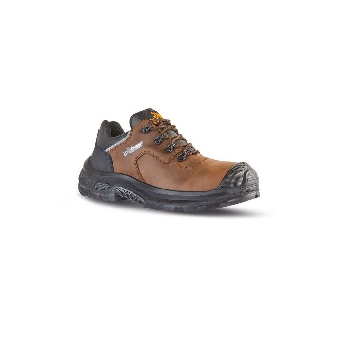 Upower Moska UK S ESD Calzado de Seguridad Altos y Robustos - Talla 40 - Piel Pull-Up Hidrofuga, Puntera Composite Airtoe, Sistema Antiperforacion Textil, Suela Antideslizante Resistente al Aceite, Proteccion Contra el Frio - Color Marron