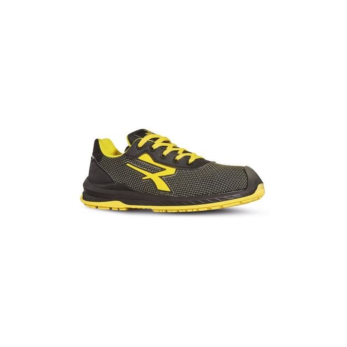 Upower Bogota S Calzado de Seguridad Resistentes - Talla 47 - Transpirables e Hidrofugos, Antiperforacion, Puntera Airtoe Composite, Suela Antideslizante y Antiestatica, Proteccion Contra Frio - Color Negro/Amarillo