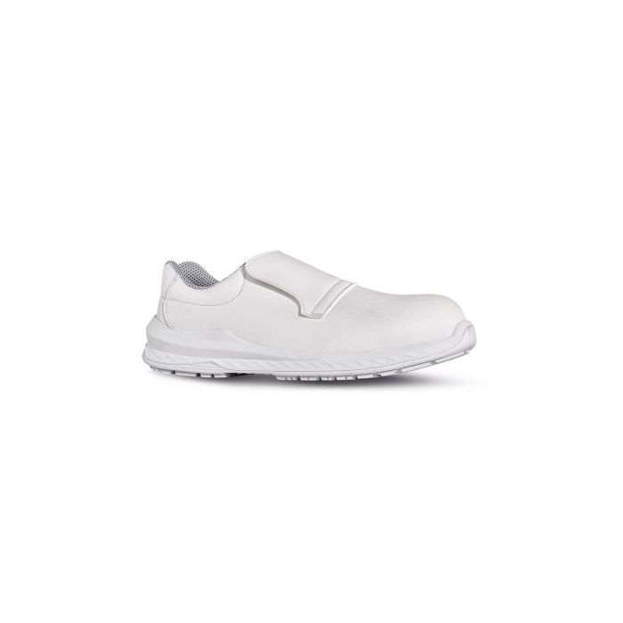 Upower Madrid O ESD Calzado de Seguridad sin Cordones - Talla 40 - Parte Superior Hidrofuga y Transpirable, Suela Antideslizante, Puntera Ultraligera, Proteccion S2 FO SR - Color Blanco
