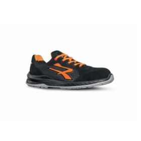 Upower Nairobi S ESD Calzado de Seguridad Bajos - Talla 48 - Nylon Ultra Transpirable, Gamuza Suave, Puntera Airtoe Composite, Antideslizantes, Antiabrasion, Antiaceite, Plantilla Antifatiga - Color Negro/Naranja