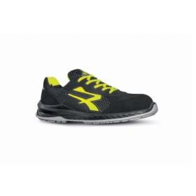 Upower Marsiglia S ESD Calzado de Seguridad Ligero - Talla 39 - Nylon Ultranspirable, Suela Antideslizante, Puntera Composite, Sistema Antiperforacion, Plantilla Antifatiga, Proteccion S1PS FO SR - Color Negro/Amarillo
