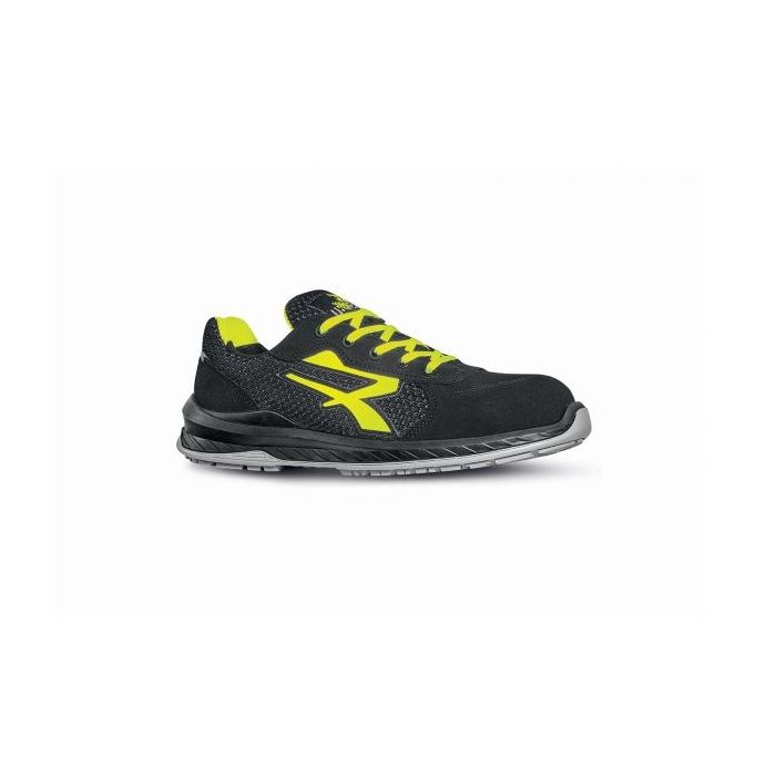 Upower Marsiglia S ESD Calzado de Seguridad Ligero - Talla 42 - Nylon Ultrabreathable, Suela Antideslizante, Puntera Airtoe Composite, Sistema Antiperforacion, Plantilla Antifatiga, Proteccion S1PS FO SR - Color Negro/Amarillo