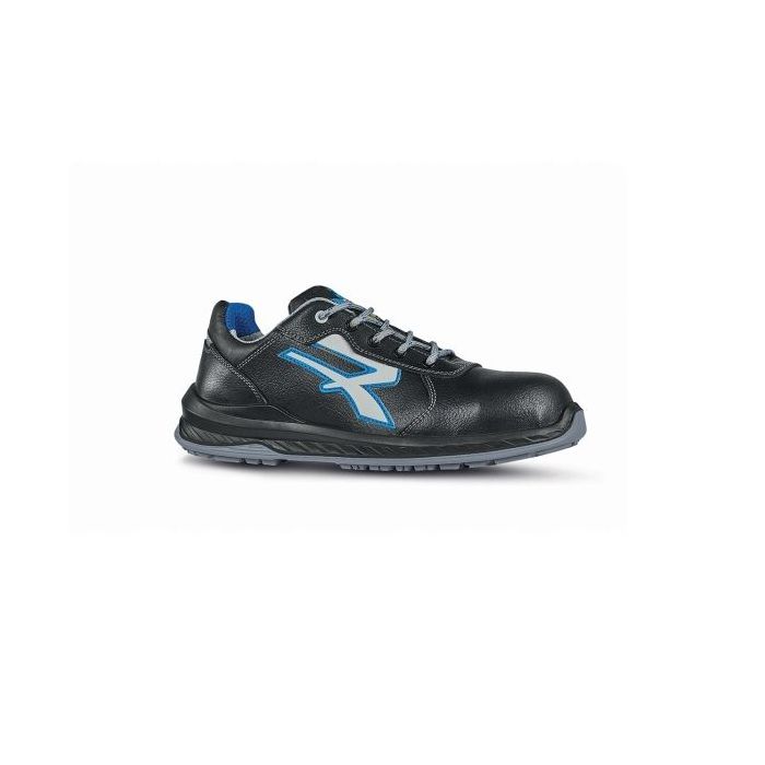 Upower Fuerte S Calzado de Seguridad - Talla 45 - Suela Vibram Antideslizante, Resistente al Aceite y Antiestatica, Proteccion Contra el Frio, Puntera Composite, Antiperforacion Textil - Color Negro/Azul