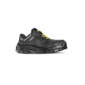 Upower Drax S ESD Calzado de Seguridad Laboral - Talla 42 - Hidrofugos, Resistencia a la Abrasion, Puntera AirToe Composite, Antiperforacion, Plantilla Anatomica Transpirable, Proteccion S3S CI FO SR - Color Negro/Amarlllo