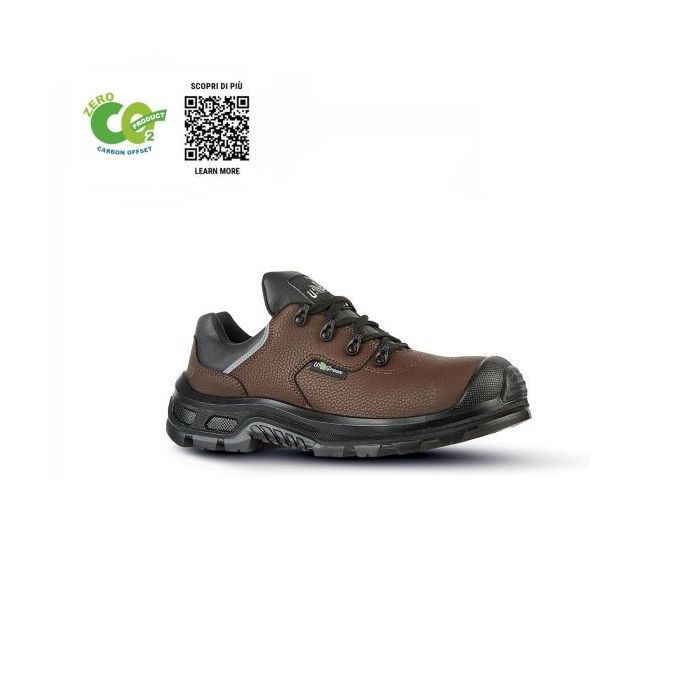 Upower Mojave UK S ESD Zapato de Seguridad - Talla 47 - Puntera AirToe Composite, Antiperforacion, Microfibra Reciclada, Transpirable, Suela Antideslizante, Proteccion S3S CI FO SR - Color Marron