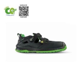 Upower Brook UK S ESD Calzado de Seguridad - Talla 41 - Anti-Perforacion, Puntera Ultraligera, Forro Transpirable, Suela Antideslizante, Carbon Neutral - Color Negro/Verde