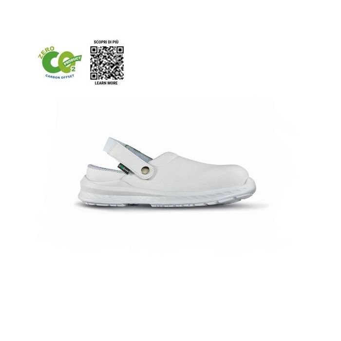 Upower Clay O ESD Calzado de Seguridad Ecologicos - Talla 42 - Puntera Ultraligera, Repelente al Agua, Plantilla Antibacteriana, Suela Antideslizante, Proteccion SB e a FO SR - Color Blanco