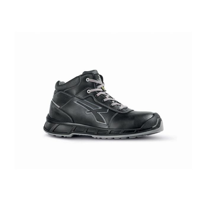 Upower Gaynor S ESD Calzado de Seguridad Impermeables - Talla 47 - Proteccion Suela Frio, Revestimiento WingTex, Cuero Flor Hidrorrepelente, Suela Antideslizante, Plantilla Antibacteriana - Color Negro