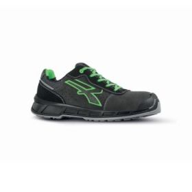 Upower Taylor S ESD Calzado de Seguridad Transpirables - Talla 43 - Gamuza Perforada, Punta Refuerzo Poliuretano, Anti-Perforacion, Antideslizantes, Plantilla Antibacteriana - Color Gris/Verde