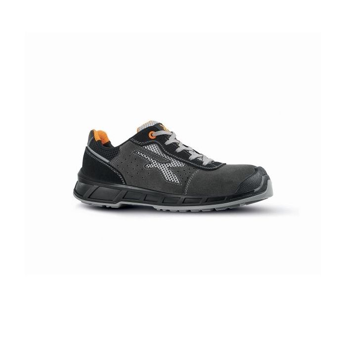Upower Mars S ESD Calzado de Seguridad Ligeros y Transpirantes - Talla 36 - Puntera Compuesta, Refuerzo Poliuretano, Plantilla Antibacteriana, Sistema Anti-Perforacion, Suela Antideslizante - Color Gris Oscuro