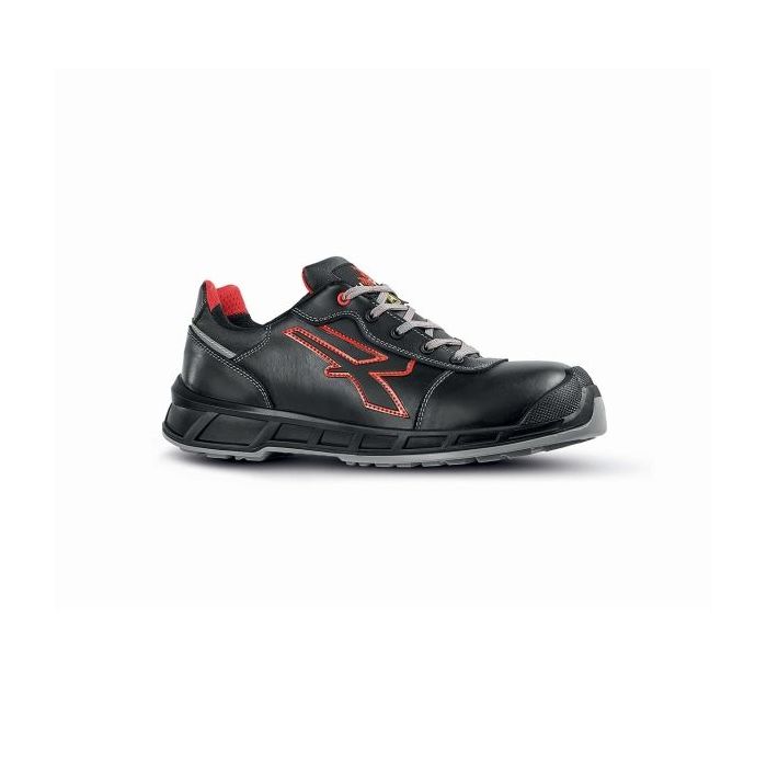 Upower Billie S ESD Calzado de Seguridad Bajos - Talla 41 - Hidrorrepelentes, Puntera Compuesta, Impermeables, Proteccion Frio, Suela Antideslizante - Color Negro/Rojo