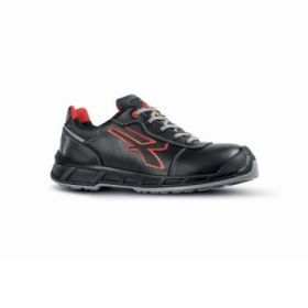 Upower Billie S ESD Calzado de Seguridad Bajos - Talla 48 - Hidrorrepelentes, Puntera Compuesta, Impermeables, Proteccion Contra el Frio, Suela Antideslizante - Color Negro/Rojo