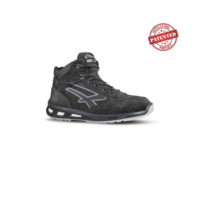 Upower Lift S ESD Calzado de Seguridad Altos - Talla 38 - Cuero Nubuck Resistente, Puntera de Aluminio, Hidrofugos, Antiarrugas, Suela Antideslizante, Proteccion S3S CI FO SR - Color Negro