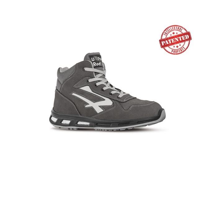 Upower Infinity S ESD Calzado de Seguridad Altos - Talla 41 - Duraderos y Ligeros, Cuero Nubuck, Puntera de Aluminio, Hidrofugos, Antiarrugas, Antideslizantes, Suela de Poliuretano, Proteccion S3S CI FO SR - Color Gris