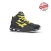 Upower Shot S ESD Calzado de Seguridad Altos - Talla 47 - Cuero Nubuck Resistente, Puntera de Aluminio, Hidrofugos, Antiarrugas, Antideslizantes, Suela PU/PU, Proteccion S3S CI FO SR - Color Negro/Amarillo