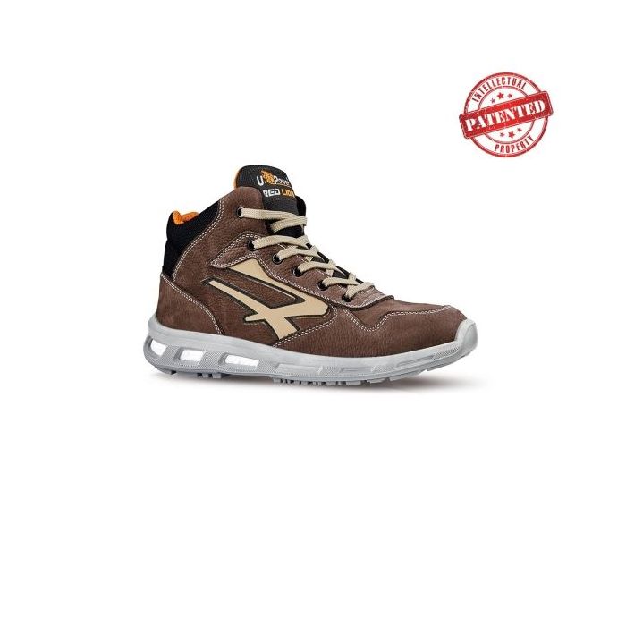Upower Carter S ESD Calzado de Seguridad Altos - Talla 42 - Cuero Nubuck Resistente, Puntera de Aluminio, Hidrofugos, Antiarrugas, Suela Antideslizante, Proteccion S3S CI FO SR - Color Marron