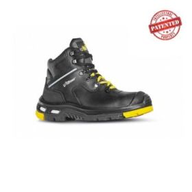 Upower Ronan S Calzado de Seguridad - Talla 47 - Aislamiento Contra Temperaturas Extremas, Piel Pull-Up, Puntera de PU, Suela Antideslizante, Plantilla Antiperforacion, Proteccion S3S CI HI HRO FO SR - Color Negro/Amarillo