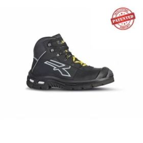 Upower Silver S ESD Zapato de Seguridad ESD - Talla 47 - Parte Superior Hidrofuga, Costuras de Kevlar, Retorno de Energia Infinergy, Puntera AirToe Aluminium, Antideslizante, Proteccion S3S CI FO SR - Color Negro/Amarillo