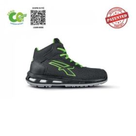Upower Ventura S ESD Calzado de Trabajo Carbon Neutral - Talla 43 - Antiperforacion, Retorno de Energia, Proteccion S3S CI FO SR - Color Negro/Verde