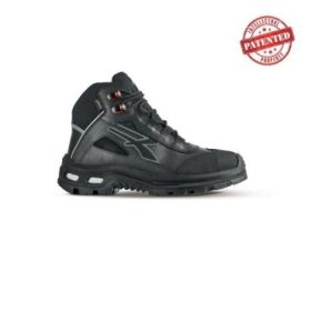 Upower Fixed S Zapato de Seguridad Alto - Talla 37 - Cuero de Grano Suave, Puntera Antiabrasion, Repelente al Agua, Forro Gore-Tex, Proteccion S7S CI FO SR - Color Negro