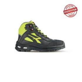 Upower Mind S 3 Zapato de Seguridad Alto - Talla 38 - Cuero de Grano Suave, Puntera en Compuesto, Forro Gore-Tex, Suela Infinergy, Proteccion S7S CI FO SR - Color Gris/Amarillo