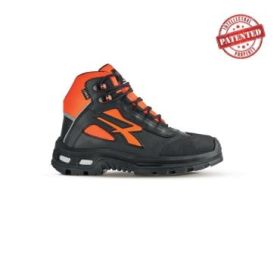 Upower Spirit S Zapato de Seguridad Alto - Talla 35 - Forro de Cuero de Grano Suave, Puntera Resistente a la Abrasion, Repelente al Agua, Forro Gore-Tex, Proteccion S7S CI FO SR - Color Gris/Naranja