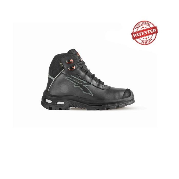 Upower Legend S Zapato de Seguridad - Talla 45 - Cuero Repelente al Agua, Puntera de Aluminio, Forro Gore-Tex, Suela Antideslizante y Antiestatica, Proteccion S7S CI HI HRO FO SR - Color Negro