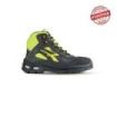 Upower Form S ESD Zapato de Seguridad Alto - Talla 46 - Cuero de Grano Suave, Puntera Antiabrasion, Repelente al Agua, Forro Wingtex, Proteccion S3S CI FO SR - Color Negro/Amarillo