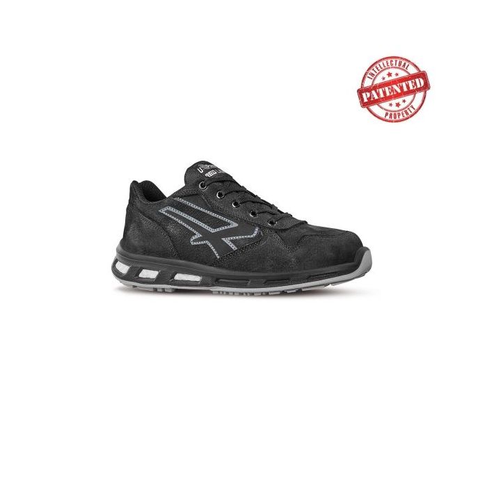 Upower Carbon S ESD Calzado de Seguridad Bajos - Talla 44 - Cuero Nubuck Resistente, Puntera de Aluminio, Hidrofugos, Antiarrugas, Antideslizantes, Suela de Poliuretano, Proteccion S3S CI FO SR - Color Negro