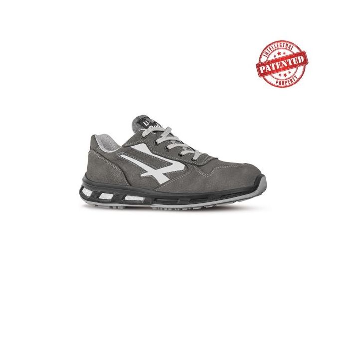 Upower Kick S ESD Calzado de Seguridad Bajos - Talla 40 - Cuero Nubuck Resistente, Puntera de Aluminio, Hidrofugos, Antiarrugas, Antideslizantes, Suela de Poliuretano, Proteccion S3S CI FO SR - Color Gris