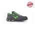 Upower Point S ESD Calzado de Seguridad Bajos - Talla 44 - Parte Superior de Nailon Ultraflexible y Gamuza Suave, Puntera de Aluminio, Antiarrugas, Antideslizantes, Suela de Poliuretano, Proteccion S1PS FO SR - Color Gris Oscuro/Verde